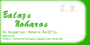 balazs moharos business card